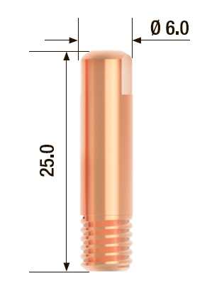 Fubag Контактный наконечник M6х25 мм ECU D=0.9 мм  (25 шт.) FB.CTM6.25-09 MAG фото, изображение