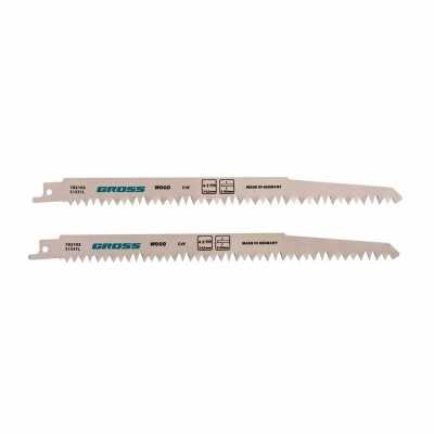Полотна по дереву для сабельной пилы 4052 - S1531L, 210 x 5-6.5 мм, фигурный рез, 2 шт. Gross Полотна для Электролобзиков (пилки) фото, изображение